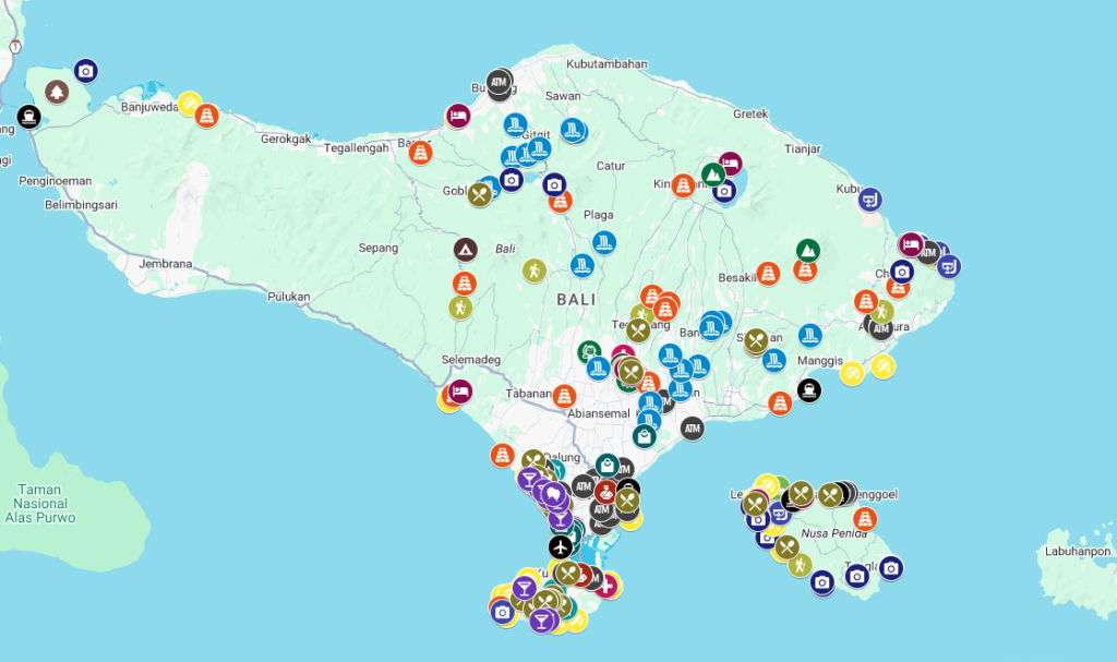 mapa de bali