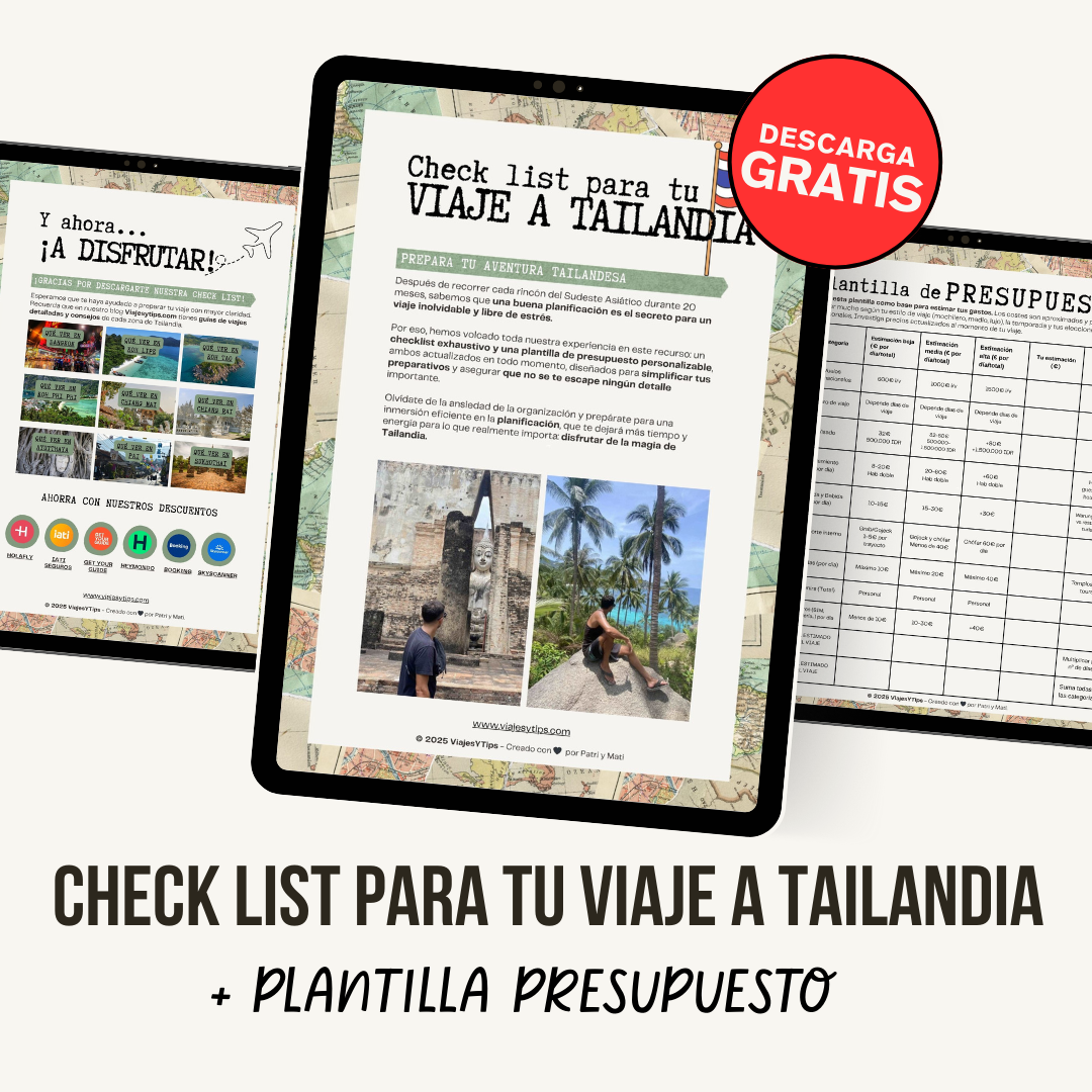 Descarga gratis la checklist para viajar a Tailandia